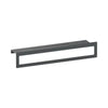 Brauer handdoekrek met planchet voor wandmontage in geborstelde gunmetal PVD-afwerking, vervaardigd uit RVS en geschikt voor badkamer of toilet.