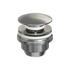 Brauer klikwaste afvoerplug met push open en close systeem in geborsteld RVS afwerking voor wastafel zonder overloop.