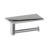 Brauer toiletrolhouder met planchet in chroom afwerking, vervaardigd uit RVS 304 en geschikt voor wandmontage.