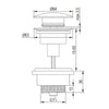 Brauer klikwaste afvoerplug met push open en close systeem in geborsteld goud afwerking voor wastafel zonder overloop.