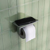 Brauer toiletrolhouder met planchet in geborsteld RVS afwerking, vervaardigd uit RVS 304 en geschikt voor wandmontage.