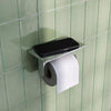 Brauer toiletrolhouder met planchet in chroom afwerking, vervaardigd uit RVS 304 en geschikt voor wandmontage.