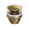 Brauer klikwaste afvoerplug met push open en close systeem in geborsteld goud afwerking voor wastafel zonder overloop.