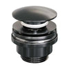 Brauer klikwaste afvoerplug met push open en close systeem in gunmetal geborstelde afwerking voor wastafel zonder overloop.