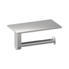 Brauer toiletrolhouder met planchet in geborsteld RVS afwerking, vervaardigd uit RVS 304 en geschikt voor wandmontage.