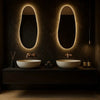 Ovaal LED badkamerspiegel met verlichting en verwarming 2